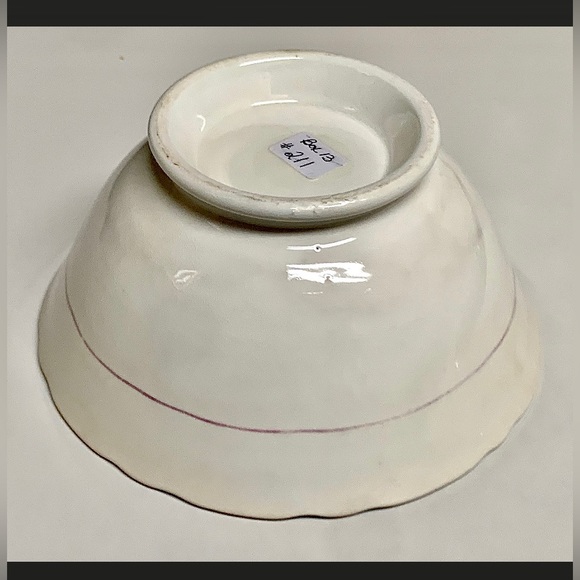 Rare Unmarked Unrecorded Pattern Gaudy Welsh Scalloped Floral Pedestal Bowl - Picture 7 of 9